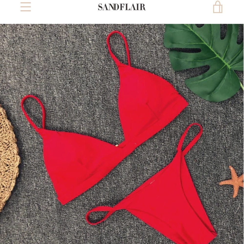 Sandflair orange bikini set, Size Medium